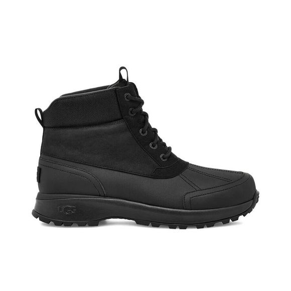 New Ugg Emmett Duck Boot Men Black Leather Winter Boots Insulated Waterproof 12 - Picture 5 of 9